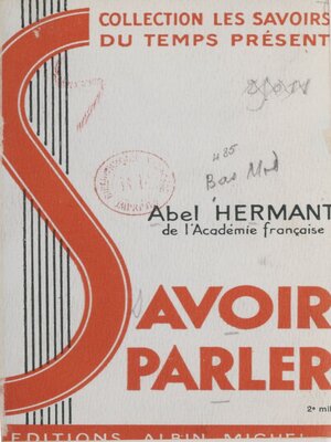 cover image of Savoir parler